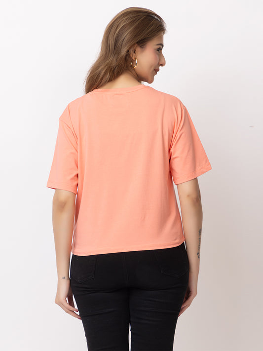 ARISH Girls Grphic Print T-Shirt for Gym, Yoga, Sports, Round Neck, Loosefit,