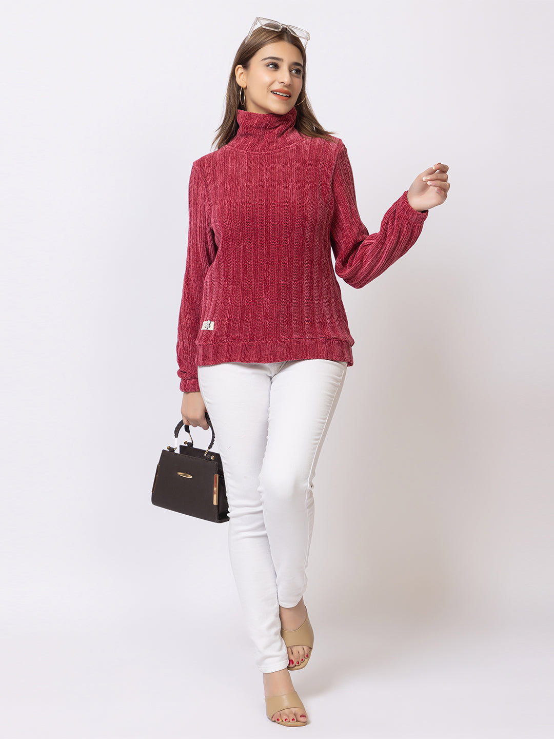 ARISH Cozy Knit Turtleneck Sweater, Long Sleeves