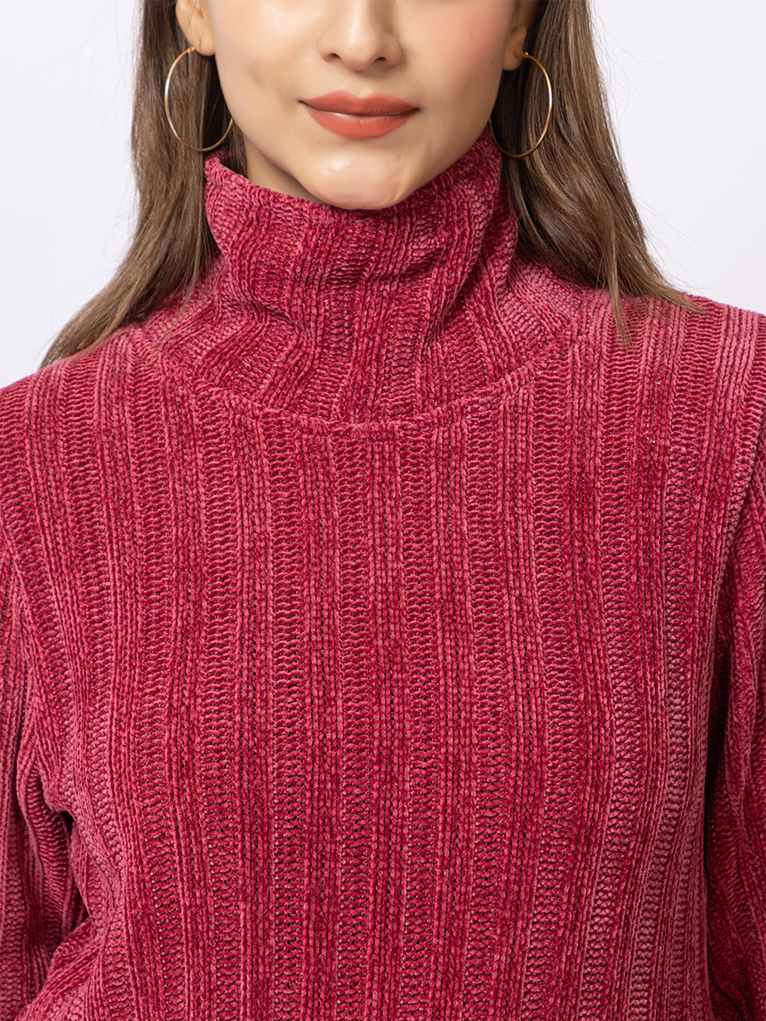ARISH Cozy Knit Turtleneck Sweater, Long Sleeves