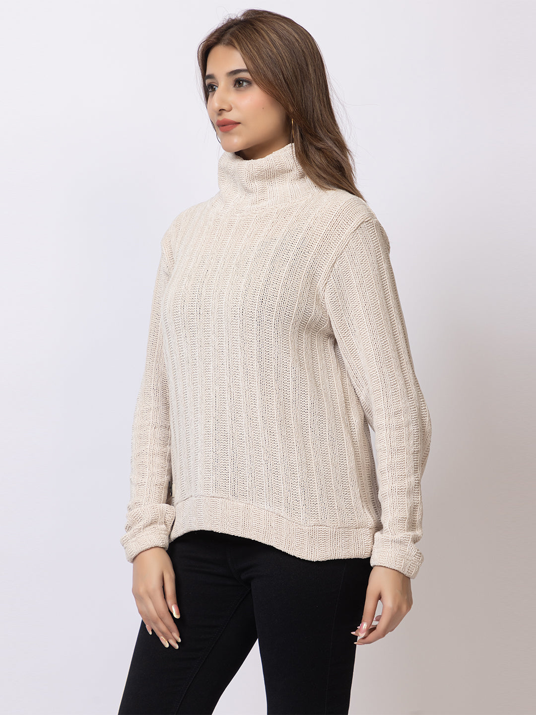 ARISH Cozy Knit Turtleneck Sweater, Long Sleeves