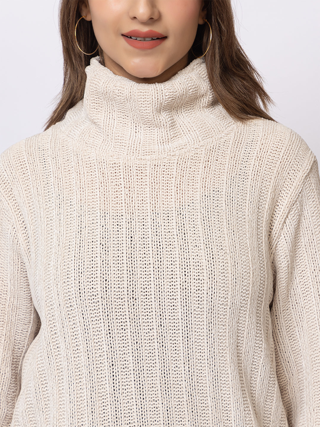 ARISH Cozy Knit Turtleneck Sweater, Long Sleeves