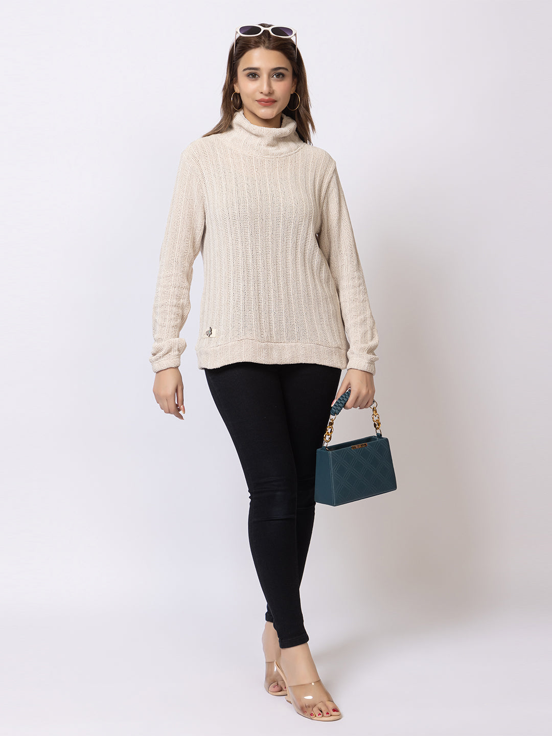 ARISH Cozy Knit Turtleneck Sweater, Long Sleeves