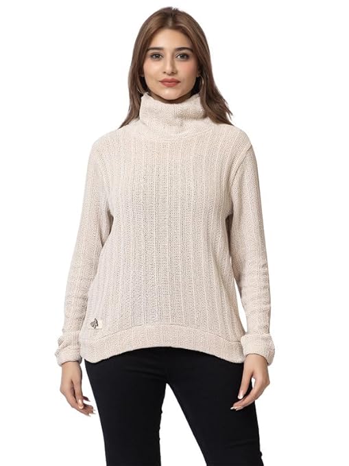 ARISH Cozy Knit Turtleneck Sweater, Long Sleeves