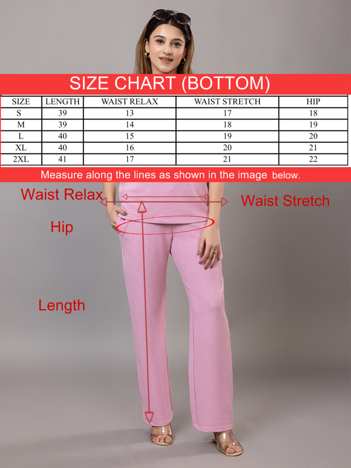 ARISH Women's Casual Pink Loungewear Set, V-Neck Top with Roll-up Sleeves, Wide-Leg Trousers, Co-Ord Set