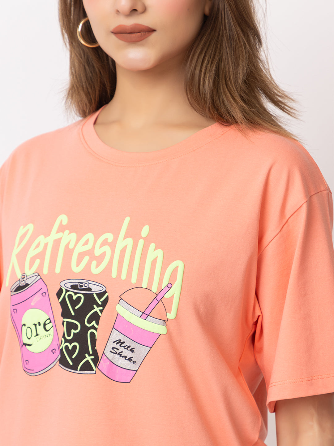 ARISH Girls Grphic Print T-Shirt for Gym, Yoga, Sports, Round Neck, Loosefit,