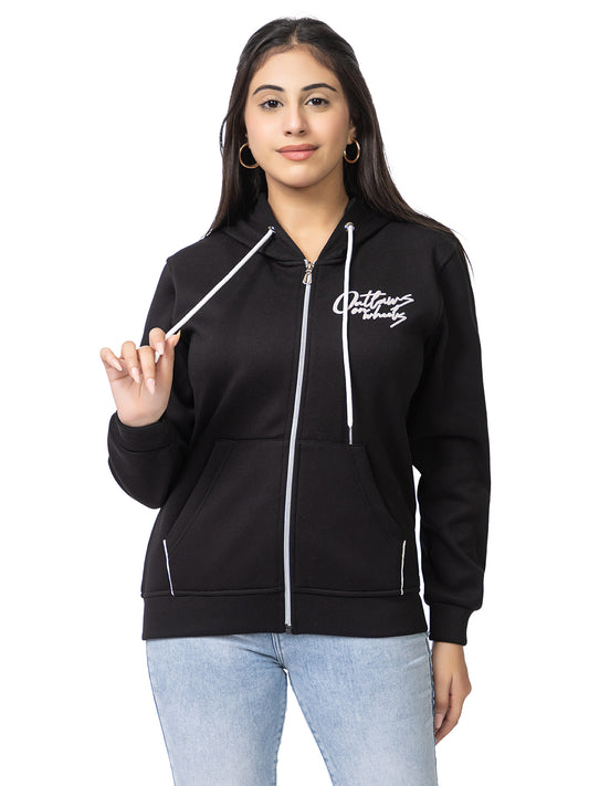 ARISH Women's Sweatshirt Hoodie, Black, Imported Cozy Fleece, (The Night Riders - Bold Back Print)