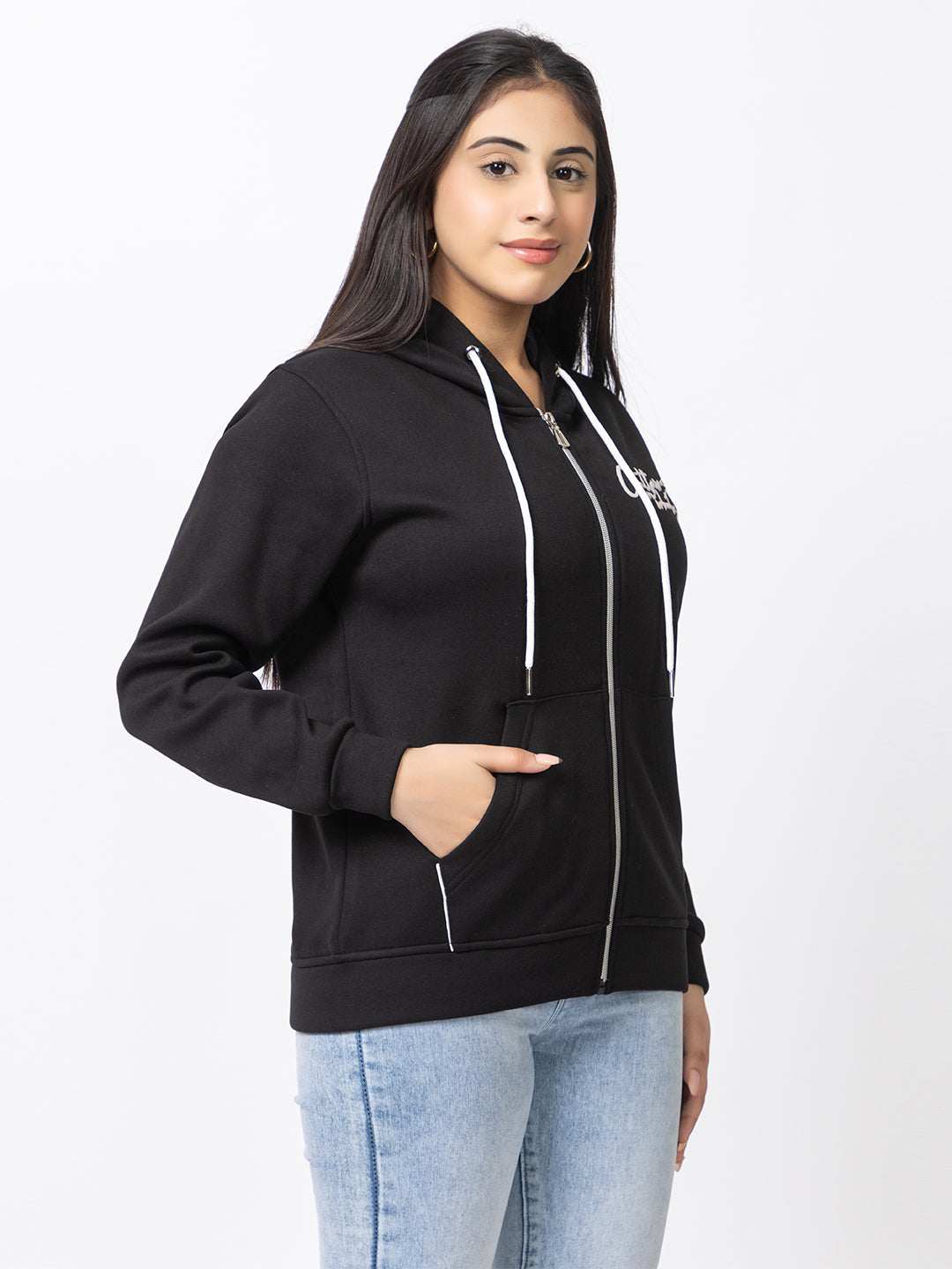 ARISH Women's Sweatshirt Hoodie, Black, Imported Cozy Fleece, (The Night Riders - Bold Back Print)