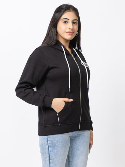 ARISH Women's Sweatshirt Hoodie, Black, Imported Cozy Fleece, (The Night Riders - Bold Back Print)