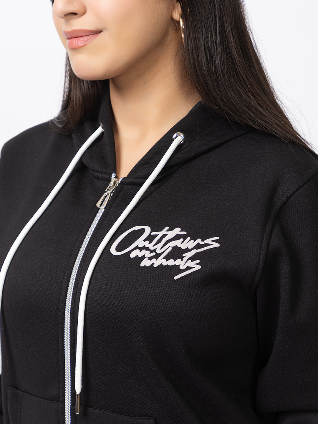 ARISH Women's Sweatshirt Hoodie, Black, Imported Cozy Fleece, (The Night Riders - Bold Back Print)