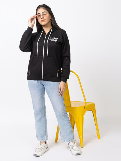 ARISH Women's Sweatshirt Hoodie, Black, Imported Cozy Fleece, (The Night Riders - Bold Back Print)