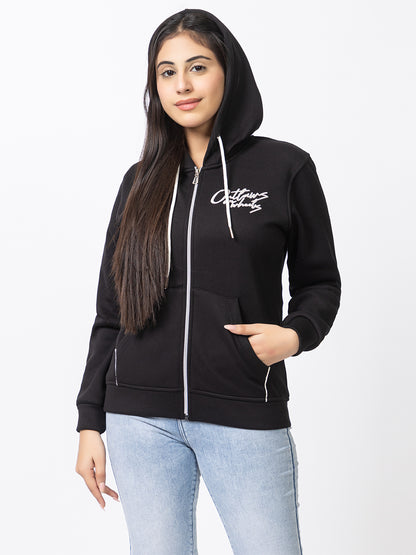 ARISH Women's Sweatshirt Hoodie, Black, Imported Cozy Fleece, (The Night Riders - Bold Back Print)