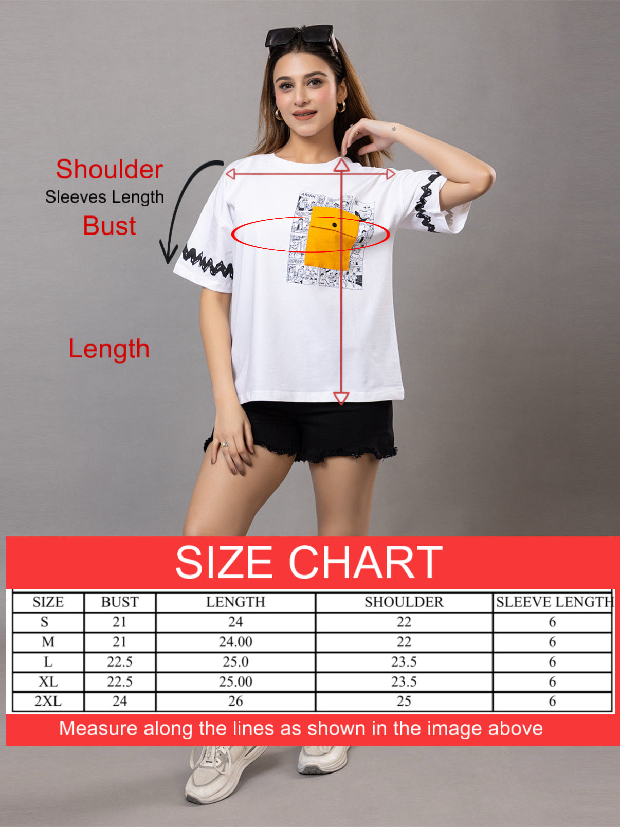 Cotton T-Shirt for |Gym Yoga Sports with Yellow Patch Pocket, Comic Print Design, Black Sleeve Pattern, Loose Fit